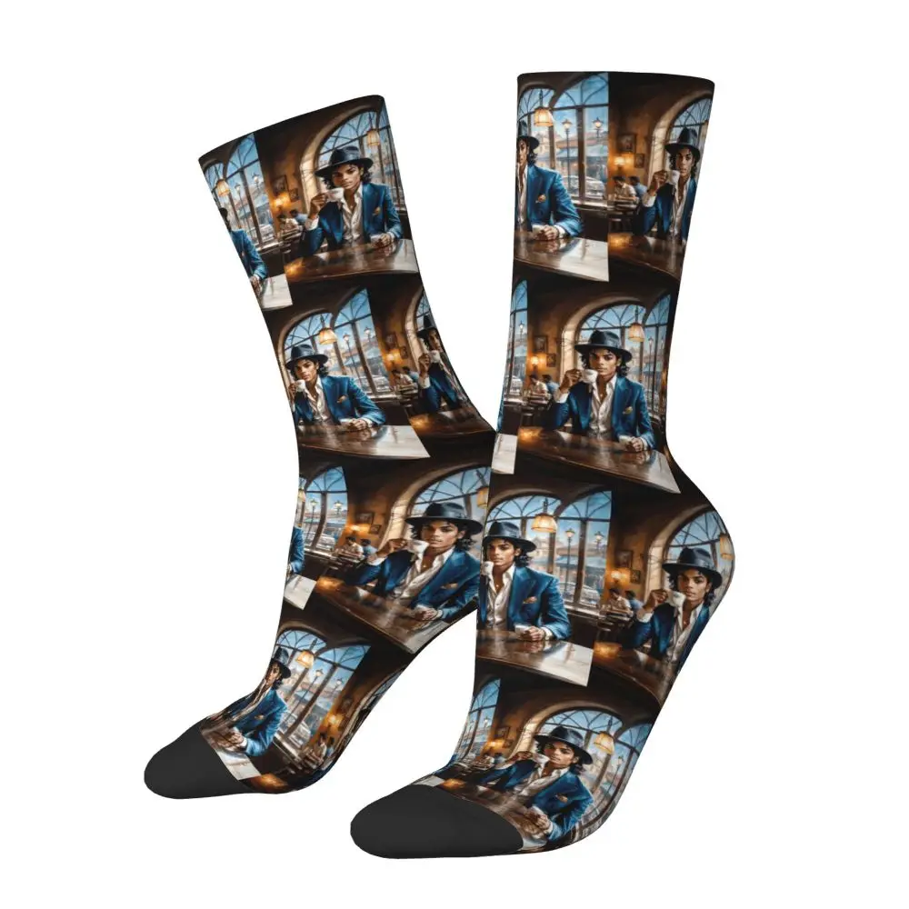 Michael 1984 Grammys Jackson Pop Art Portrait Socks Harajuku Stockings All Season Long Socks Accessories for Unisex Gifts
