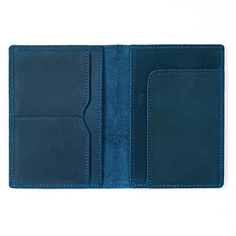 Vintage Genuine Leather Passport Holder for Men - Handmade Cowhide Travel Wallet with RFID Protection