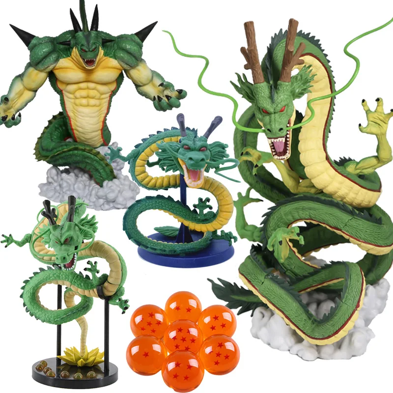 Dragon Ball Z Gold Wooden Shenron PVC Action Figure Statue Gift Toys w/box 