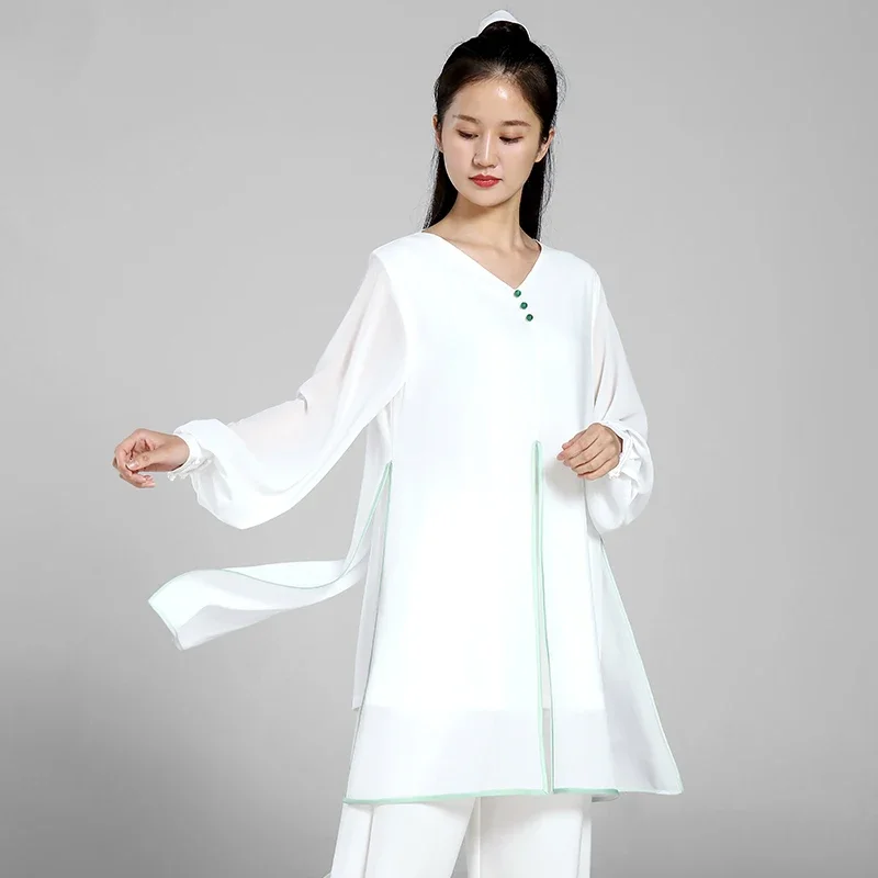 Tai Chi Clothes Wushu Clothes Kung Fu Competition Clothes Uniforme Di Arte Marziale Antirughe Gratuito 2022 Bianco Spedizione Gratuita