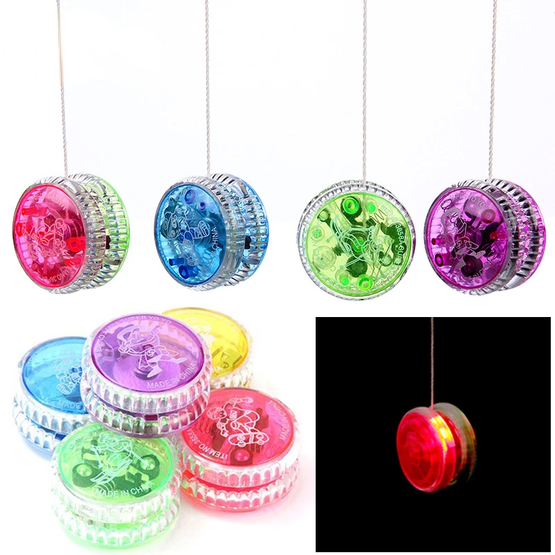 

New LED Flashing Yoyo Classic Kids Toys Magic Yoyo Spin Plastic Yoyo Bearing with Spinning String Toys for Children GYH