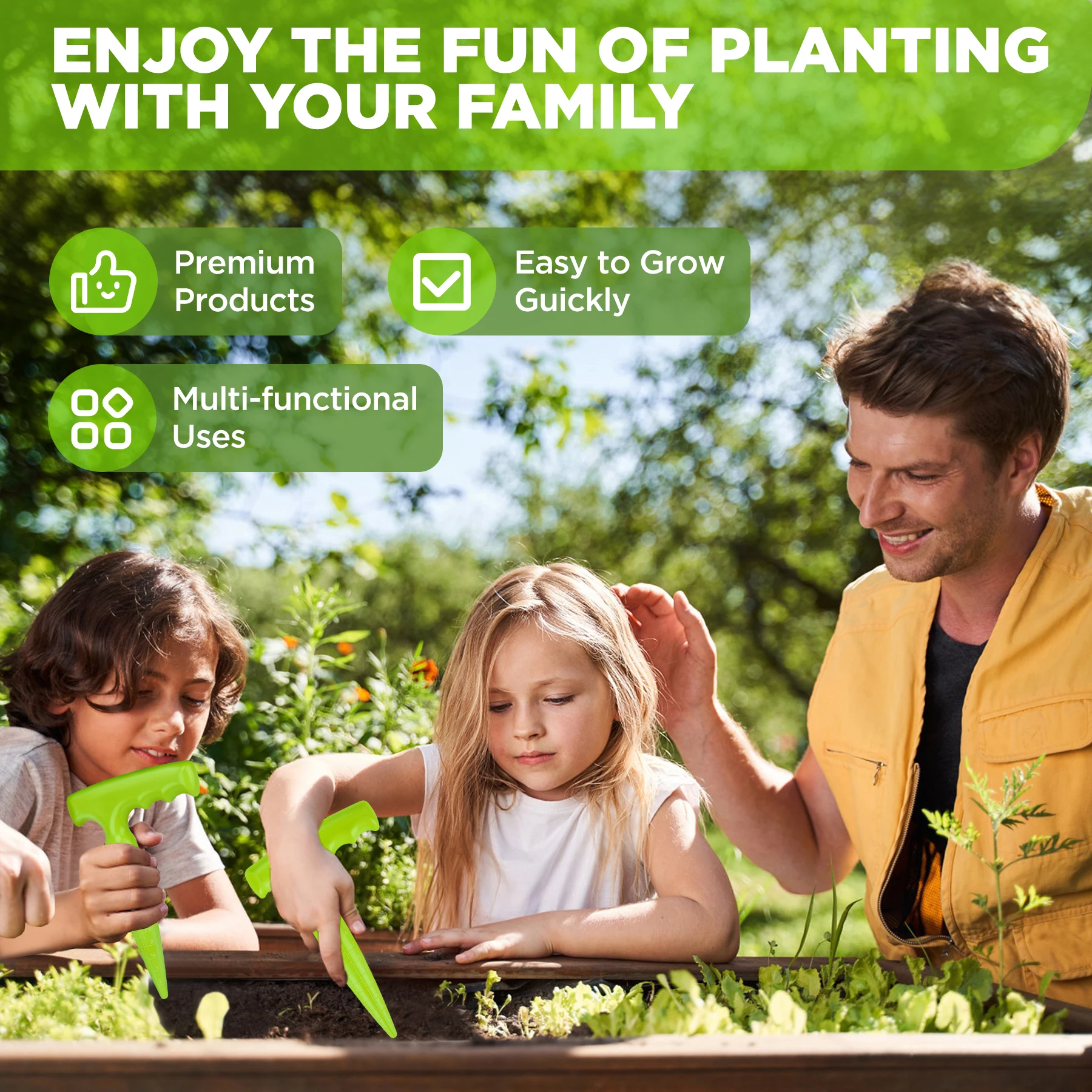 1pc/2pcs Kit Green Hole Punch Adjustable Machine Seedling Transplanter Perforator Seeder Fleshy Plants Cutter Garden Supplies Mini Garden Tools Plant Seed Sower Garden Seeder Tool
