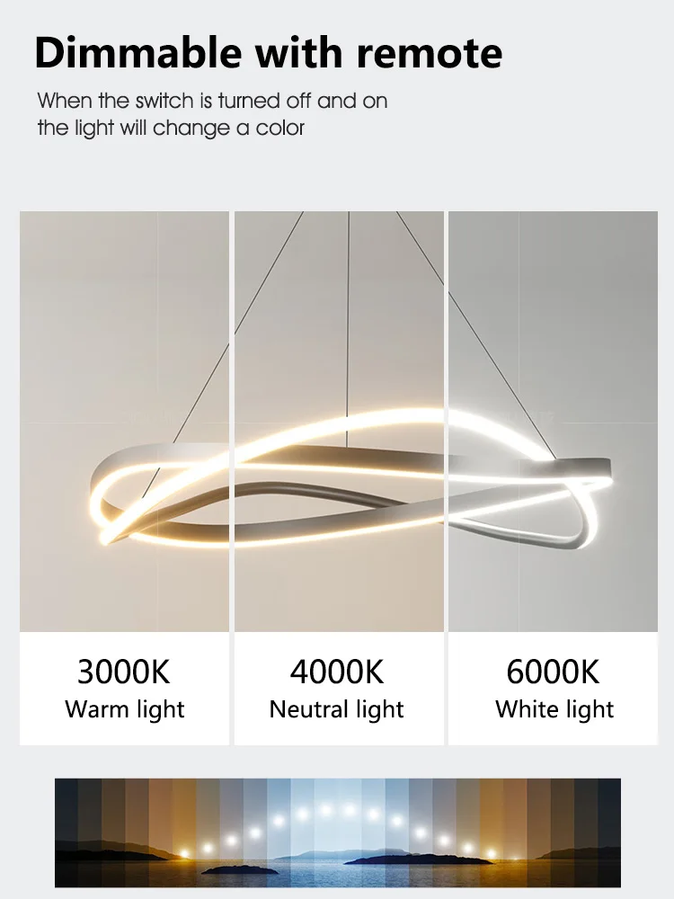 Living room lights ring chandelier home electric lamp creative minimalist lamp Modern chandelier master bedroom lamp 3