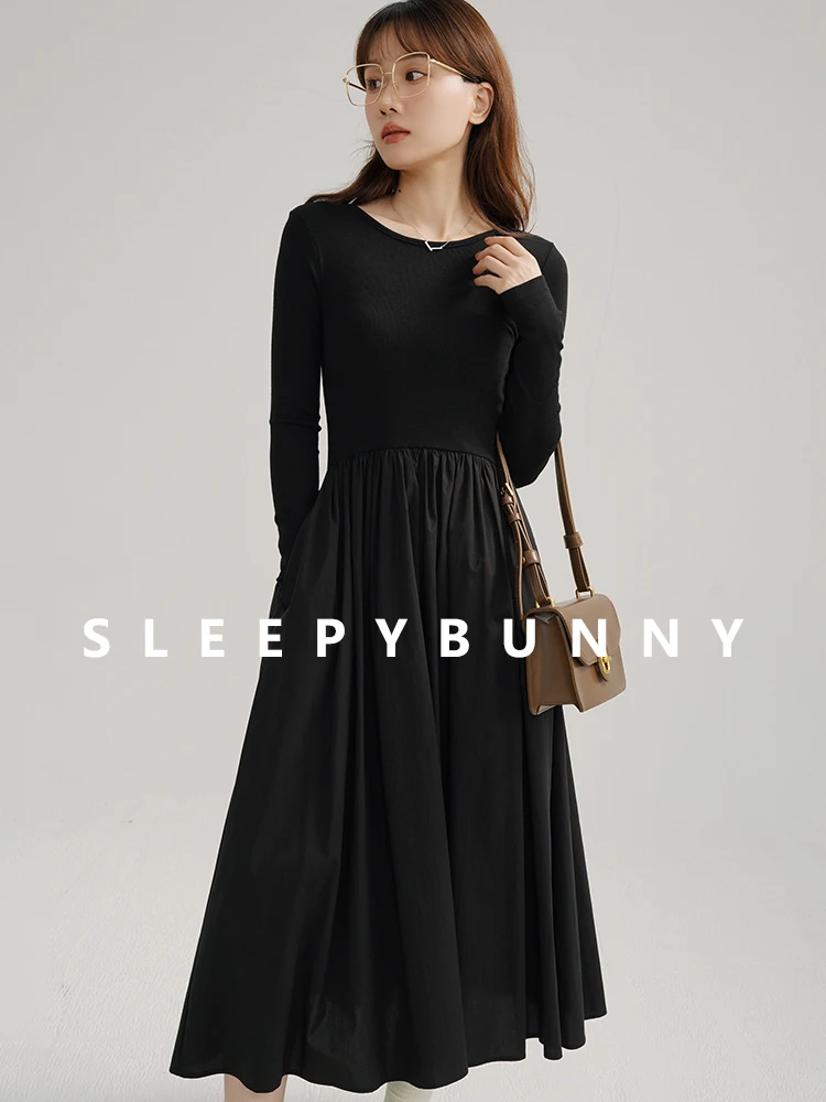 

Autumn Long-sleeved Warm Women's Mid-length Dress Slim Temperament Premium Elegant Vintage Ladies Skirt Commuter Skirt