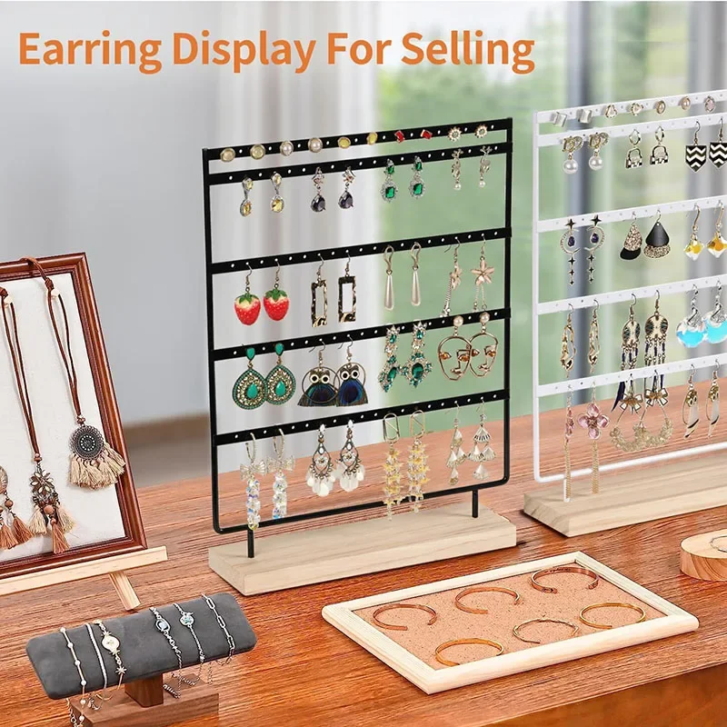 5-Tier Earring Display Stand Organizer Holder with 100 Holes Jewelry Tree Rack for Girls Storage for Earrings