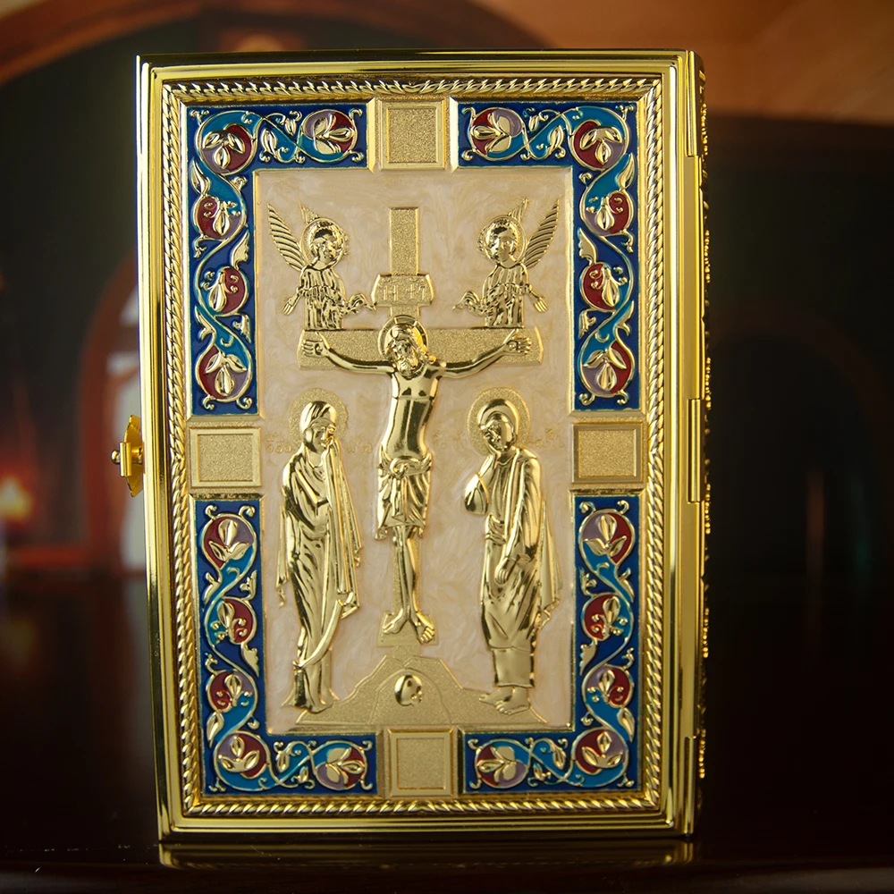 Ost orthodoxe heilige Schriften Gospel Buchcover für die Kirche mit hochwertiger Handarbeit und Vergoldung – Detail 6