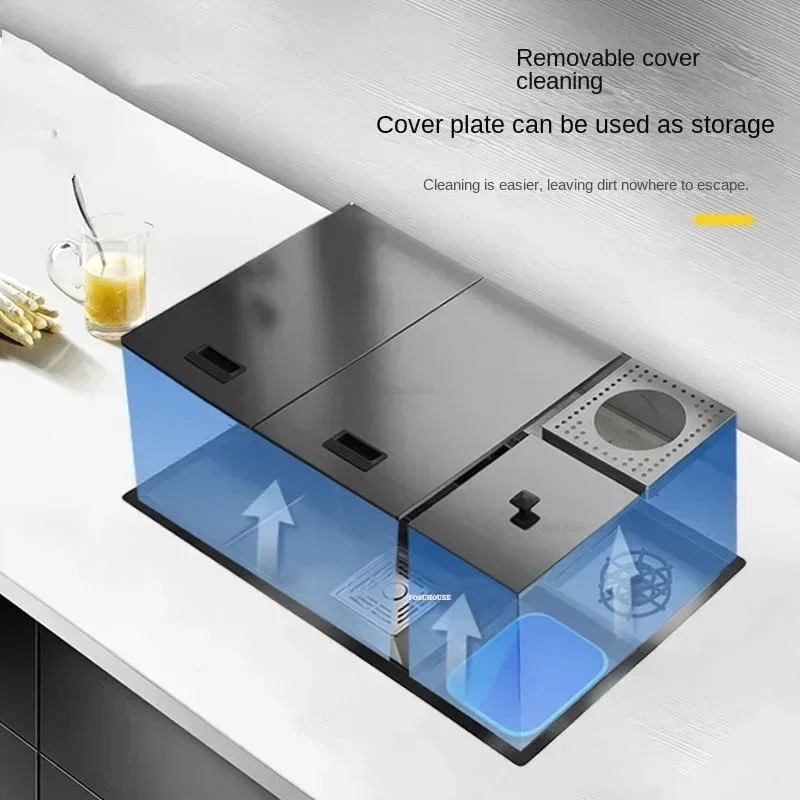 Creative Cup Washer Kitchen Sinks Multifunctional Hidden Dish Drainer Basin Home Kitchen Accessories Handmade Large Single Slot