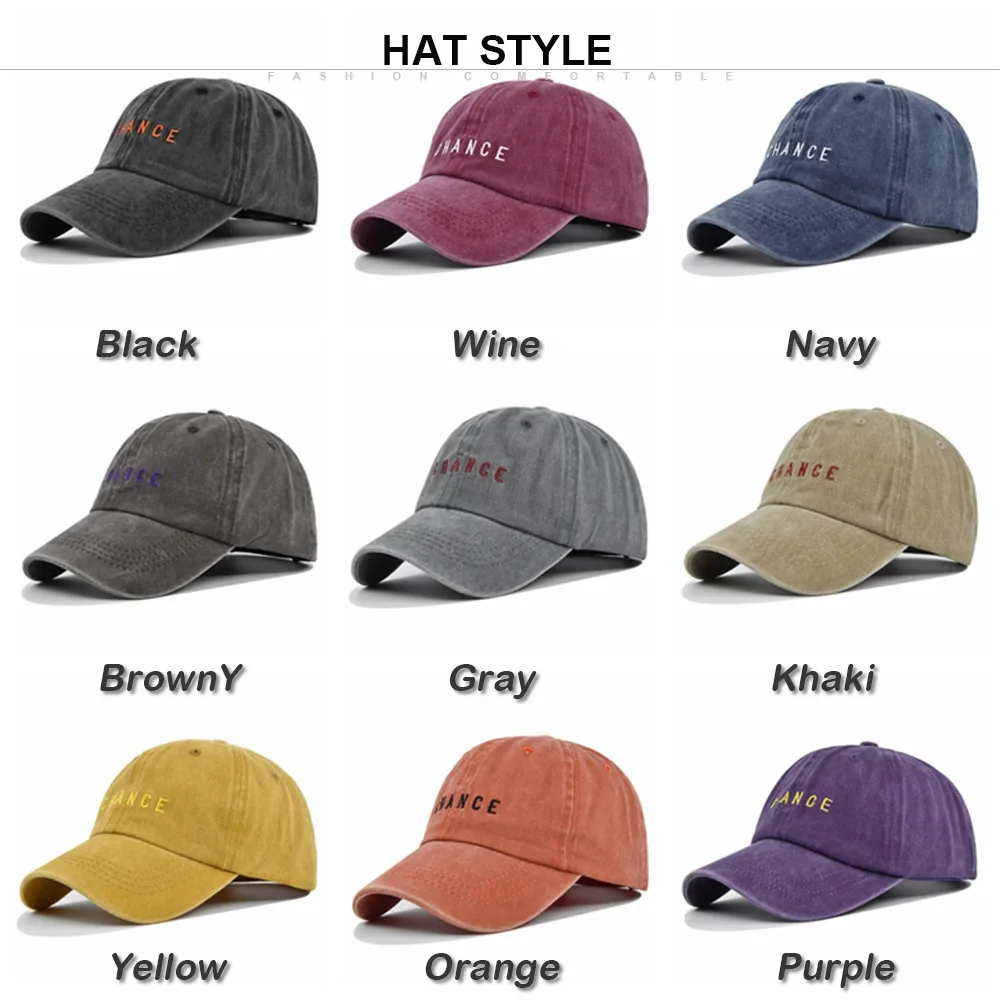 Retro Chance Brief Stickerei Baseball Caps Männer Frühling Gewaschen Baumwolle Einstellbar Casual Hut Hiphop Street Wear Sonnenhut für Männer – Detail 3