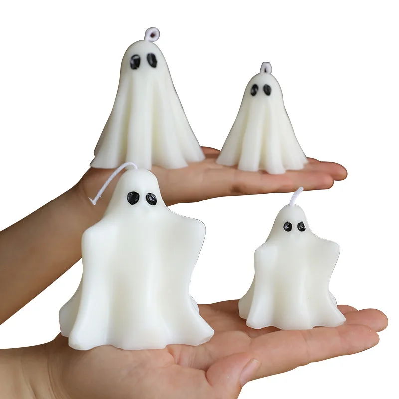 Halloween Decorations Ghost Candles Decor 1/6Pcs Cute Scented Halloween Candles Party for Indoor with DIY Tools