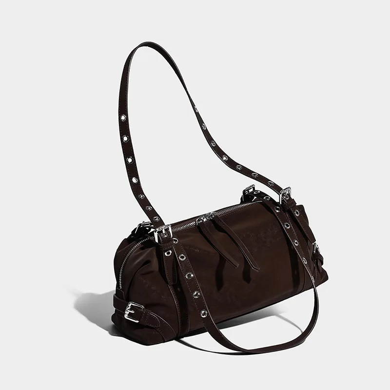 2025 New Retro Matte Leather Simple Versatile Single Shoulder Bag for Women Commuter Lazy Design Niche Handbag