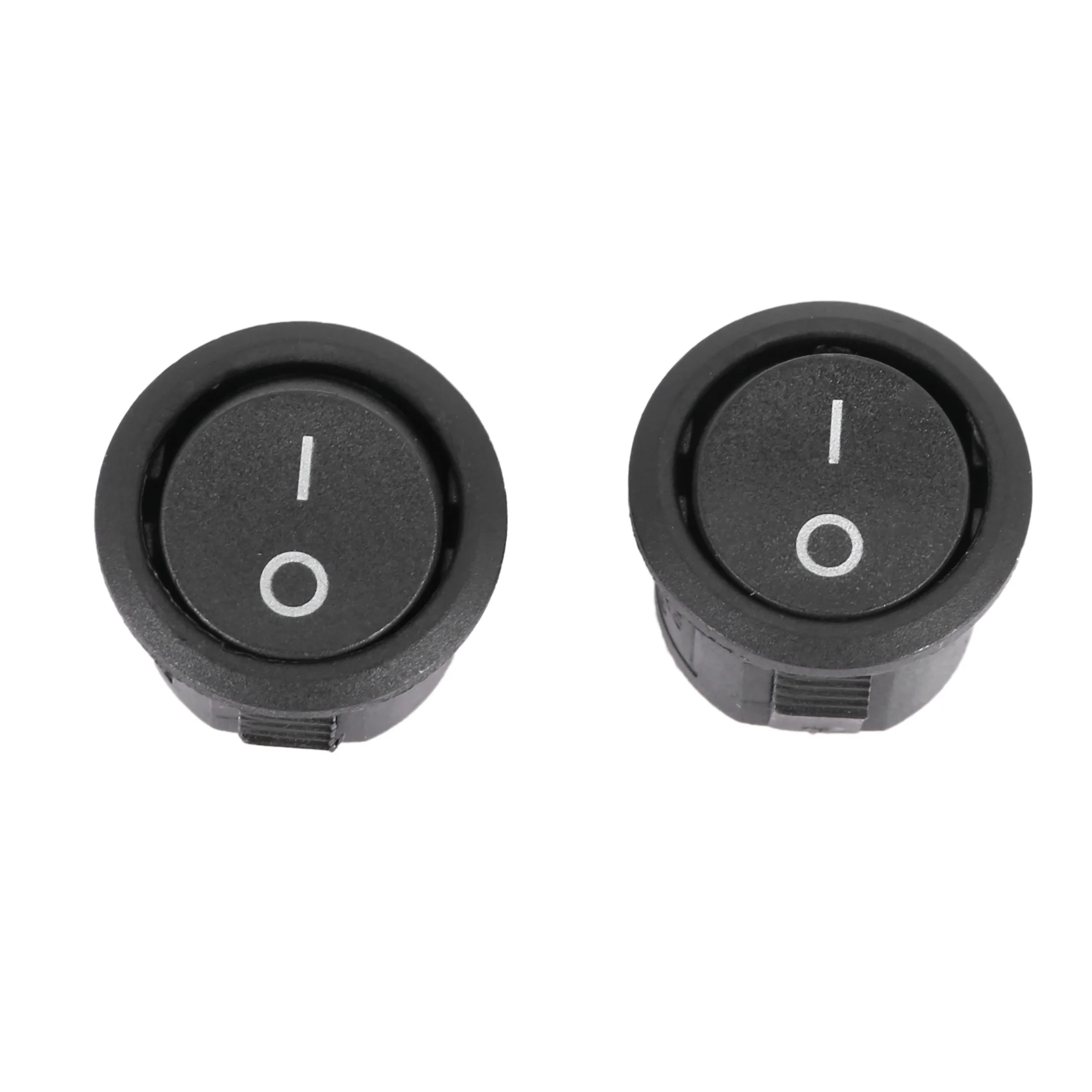 BAAE 5 Pcs SPST 검정색 버튼 켜기/끄기 라운드 로커 스위치 AC 6A/125V 3A/250V