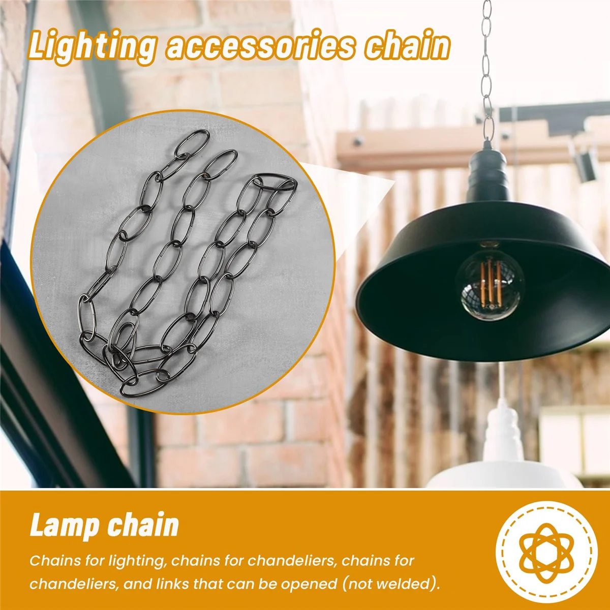 1M Heavy duty chain for vintage chandelier hanging lamp stainless steel chain steel chain