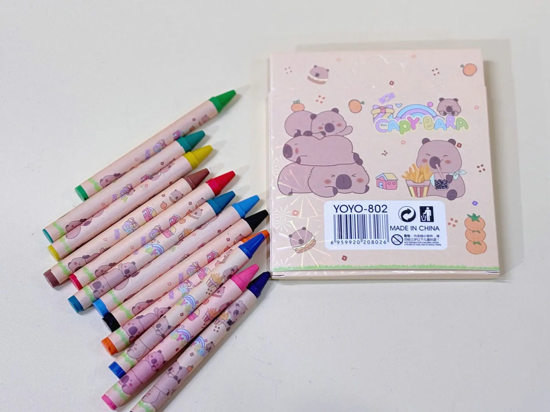 12/36pcs Cute Capybara Crayons 12 Colors 8.8cm Colored Crayon Pencil Painting Graffiti Kid Party Birthday Gift Kindergarten - 3