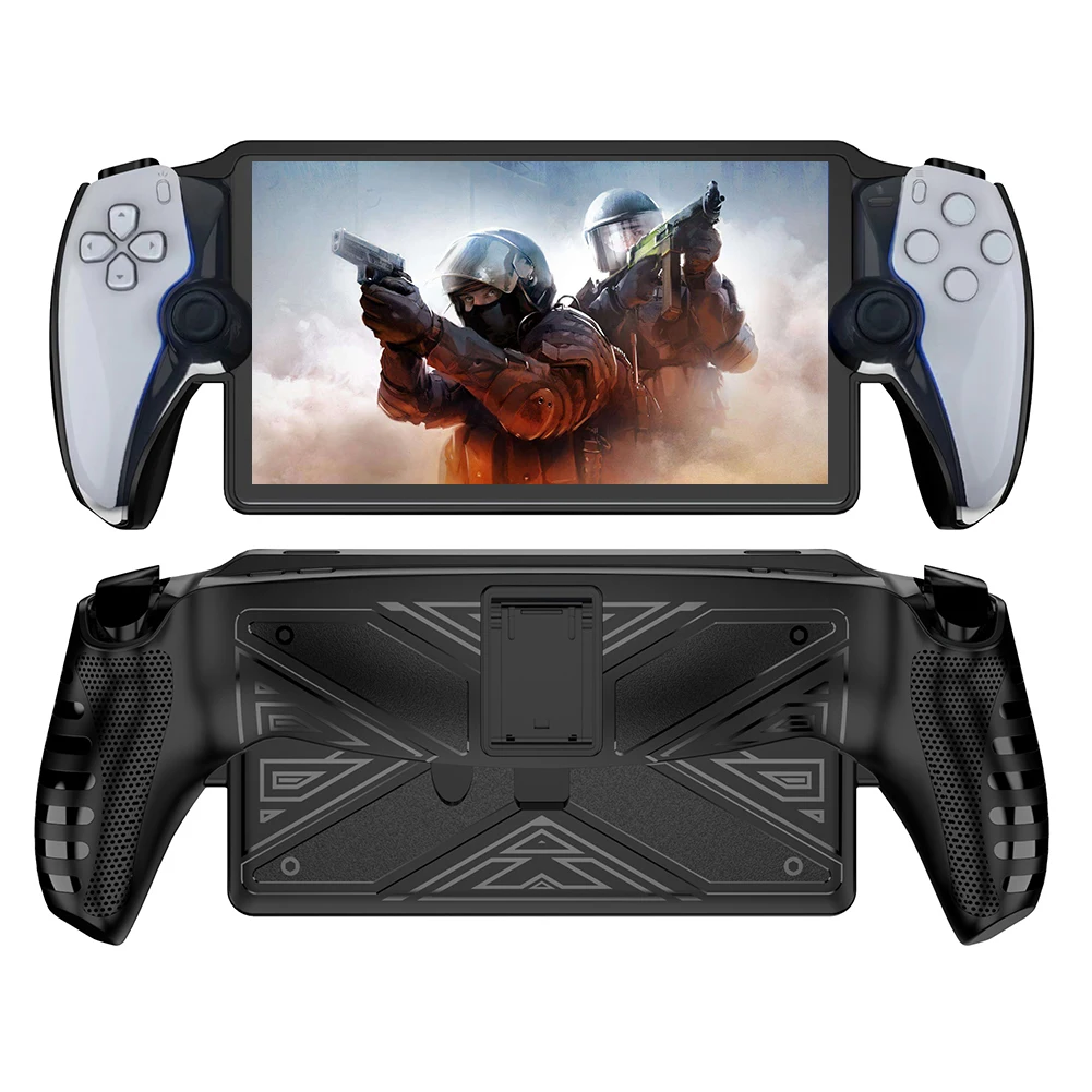 TPU Gaming Console Controller Sleeve Skin with Stand Game Machine Grip Shell Case Game Console Protective Cover for PS5 Portal