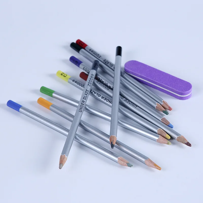 Pottery Coloring Tool Underglaze Color Pencil 10 Colors Optional High Temperature Glaze Powder Pen DIY