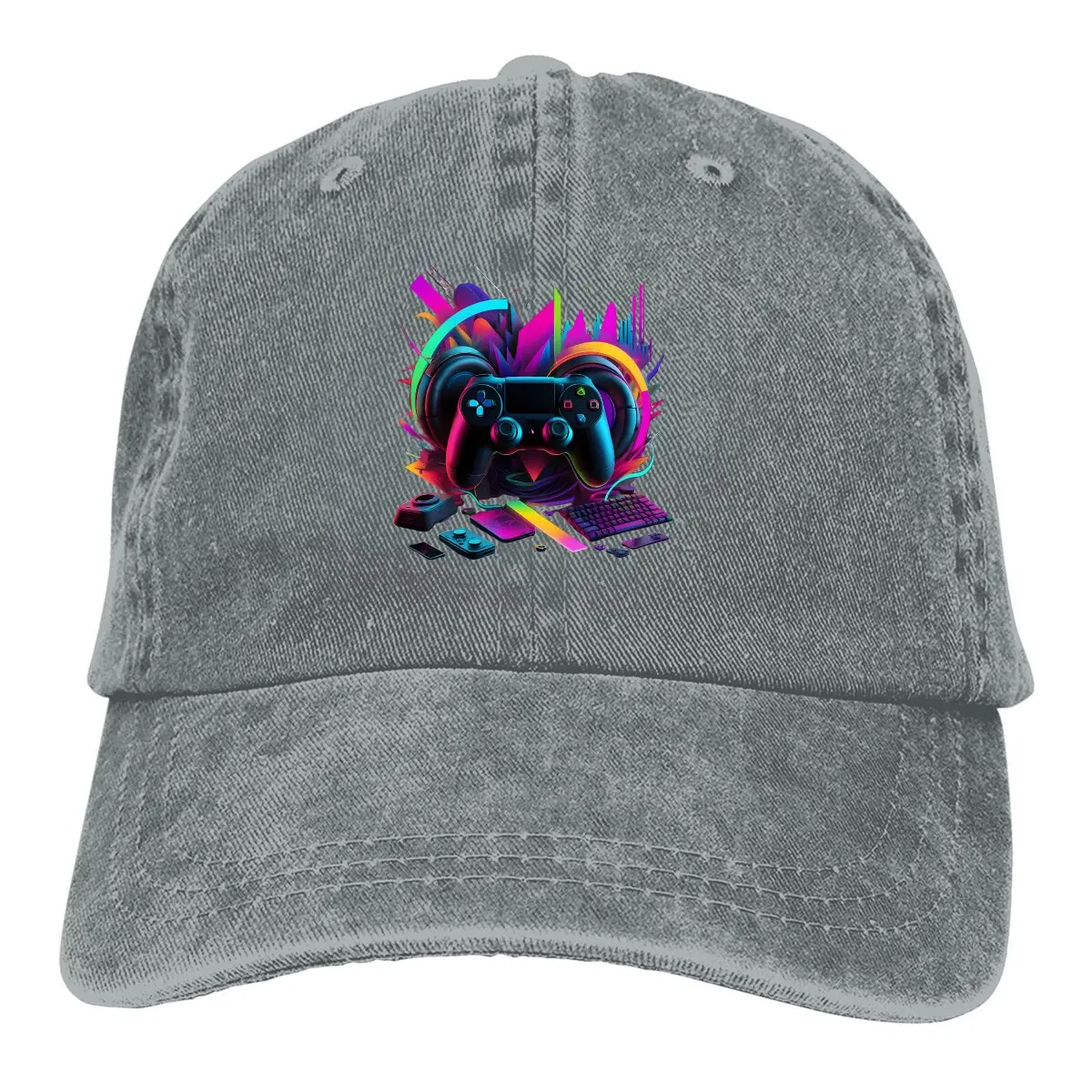 

Controller Neon Baseball Caps Peaked Cap Funny Gamepad Sun Shade Hats for Men Women
