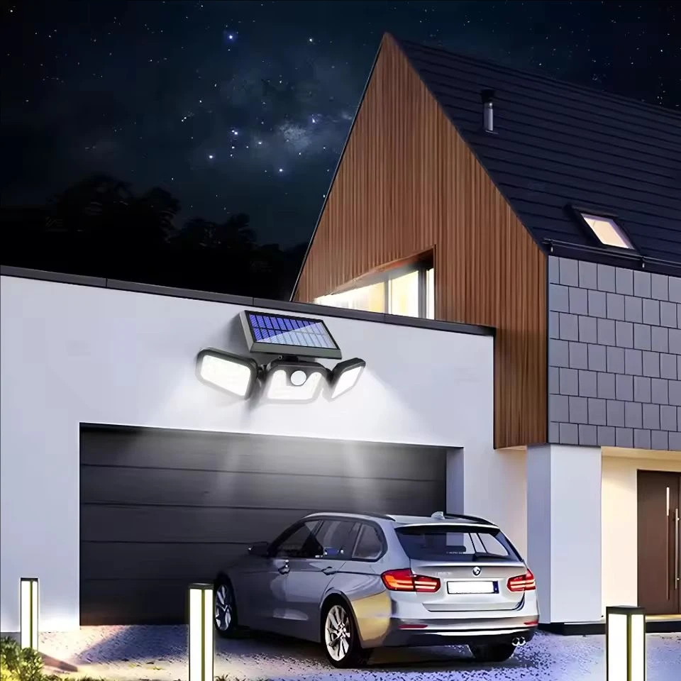 Solar Power Wall Lights Outdoor Motion Sensor Human Induction 3Modes Floodlights