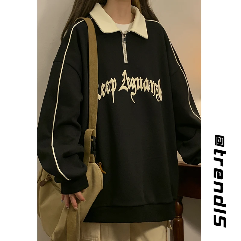 

202Autumn New Loose Fashion Printed Pineapple Grid Sweater