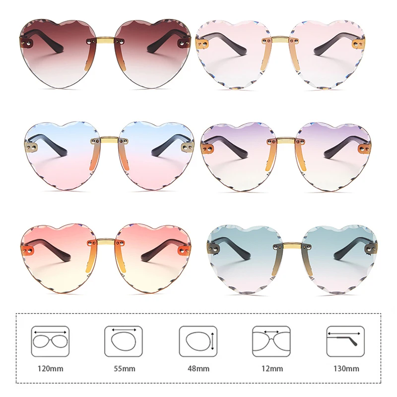 Heart-shaped Sunglasses Designer Party Tinted Lens Eyewear 400 Shades Red  Gradient Red 