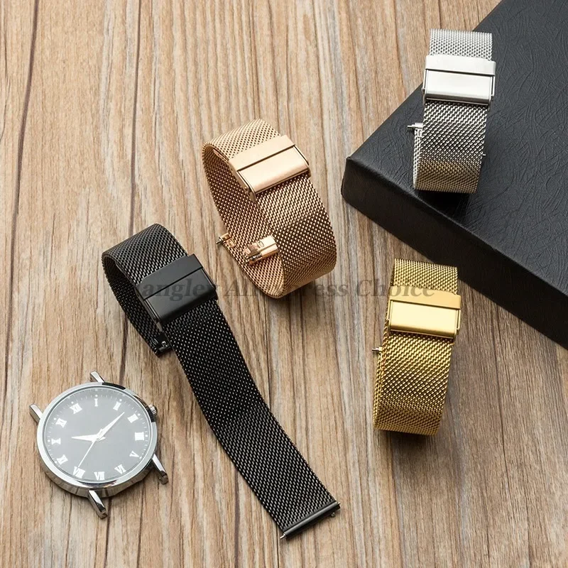 Premium Mesh Milanese Quick Release Steel Watch Strap - 0.6mm Adjustable Bracelet (Multiple Widths Available)