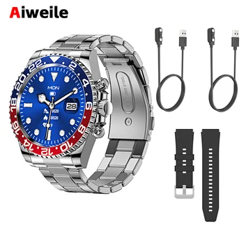 Aiweile AW12 Smartwatch Smart Watch Man High-End Fitness Tracker Sport Business Bluetooth Call 1.3 Inch Steel Play Music Clock