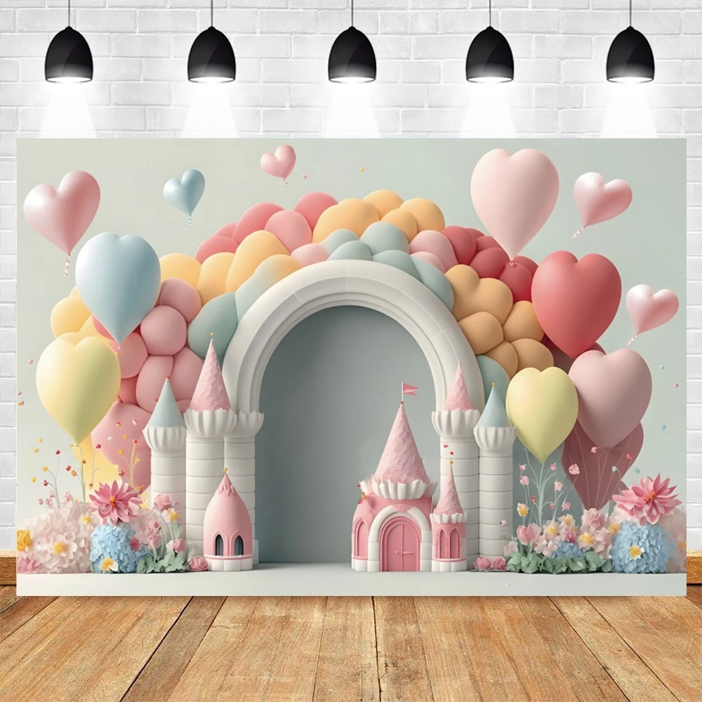 Newborn 1st Birthday Party Photography Backdrop Colorful Balloon Boy Girl First Birthday Decoration Baby Shower Photo Background
