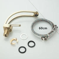 Luxury Brushed Gold โมเดิร์นห้องน้ําก๊อกน้ําดาดฟ้าติดตั้งทองเหลืองอ่างล้างหน้าก๊อกน้ําร้อนและเย็นก๊อกน้ําอ่างล้างจานสําหรับห้องน้ํา 5