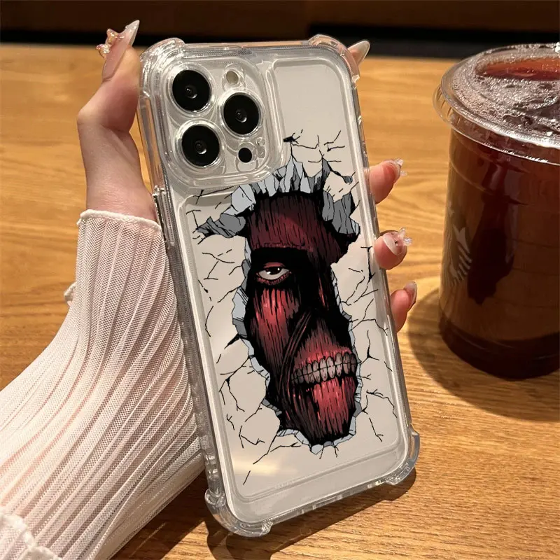 Attack Anime Titans Shockproof Clear Phone Case - Soft, Cool Design