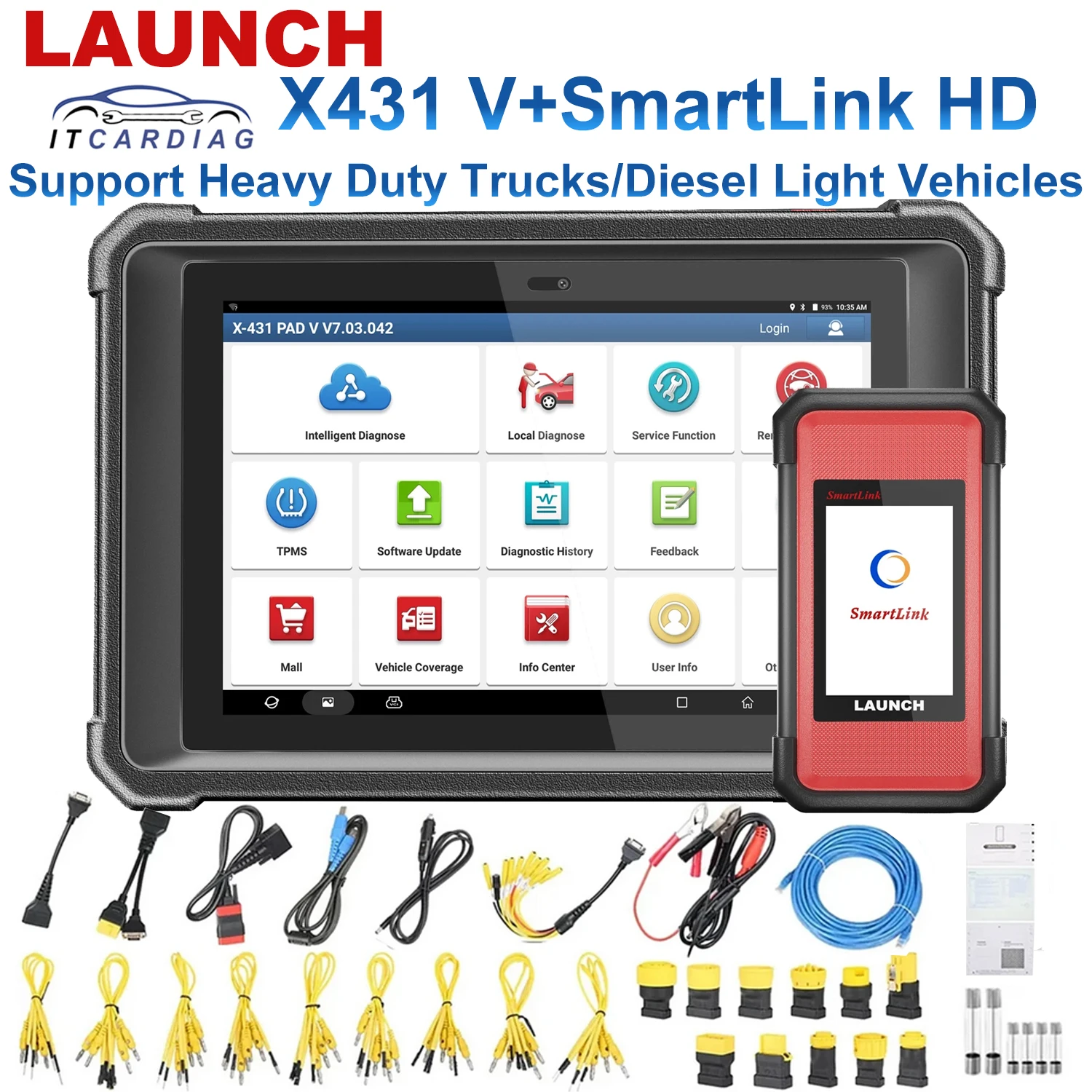 Avvia X431 V + Smartlink Hd X431 V + Smartlink Hd Strumento Scanner Diagnostico Per Camion Per Veicoli Commerciali Pesanti Leggi Il Codice Di Errore