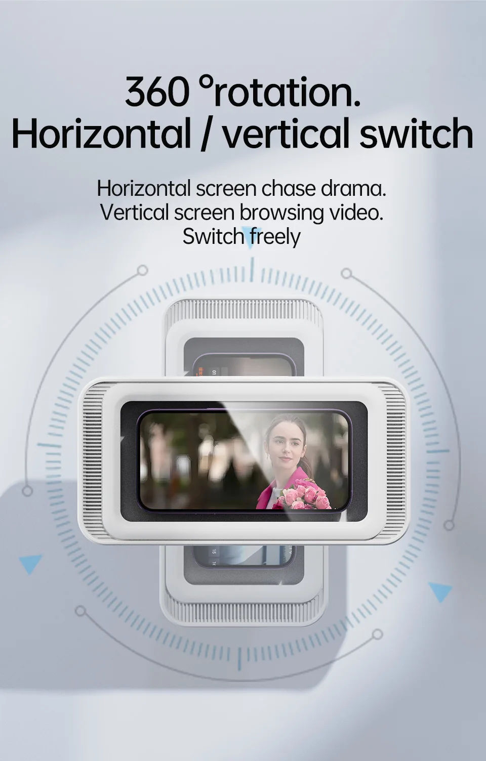 PZOZ Dusch-Telefonhalter an der Wand, Halterung, 6-Zoll-Drehung, Telefonhalter, wasserdichte Aufbewahrungsbox, Hülle für Handyhalter – Detail 4