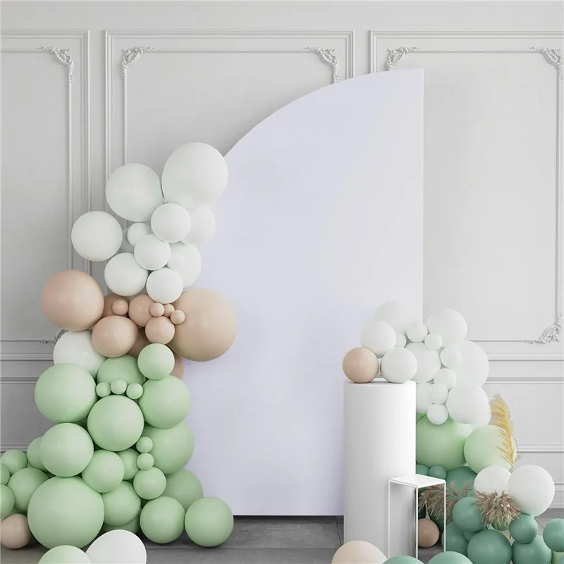 Arch Stands Cover fabric 1PCS Half moon shape white beige green color arch background cover for Wedding party Decoration