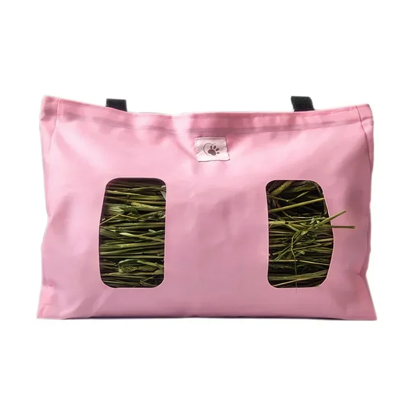 Rabbit Hay Feeder Bag Guinea Pig Hay Feeder Storage Hanging Feeding Bag for Small Animal Hamster Waterproof Nylon Cloth