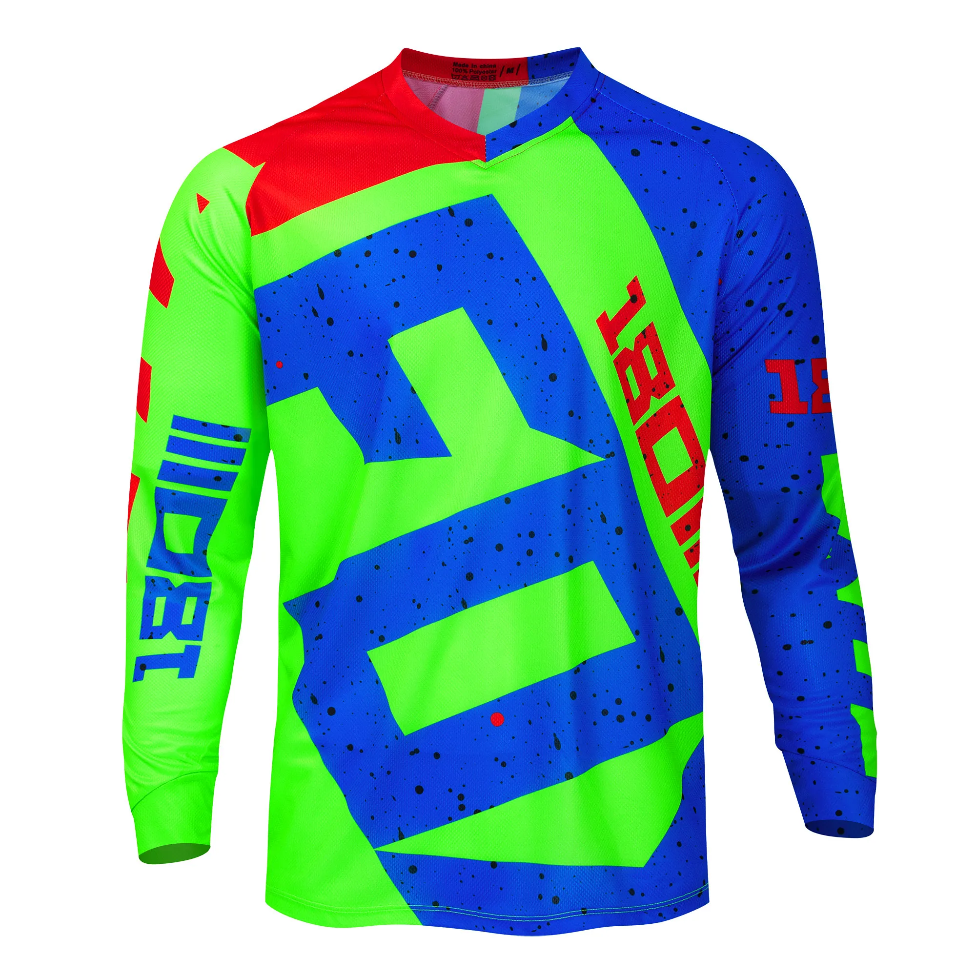 2027 Herren-Radtrikots mit Alphabet-Muster, aktives, atmungsaktives, feuchtigkeitsableitendes, lockeres Langarmshirt für Radfahren, Reiten, Sport – Detail 11
