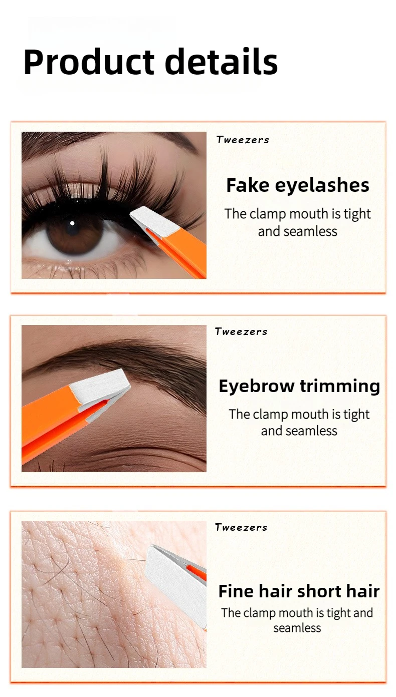 Neue klassische Farbe 4-teiliges Set Pinzette Schönheitswerkzeuge enge Klemme Haarentfernung Clip Trim Augenbrauen feines Haar tragbare Pinzette – Detail 10