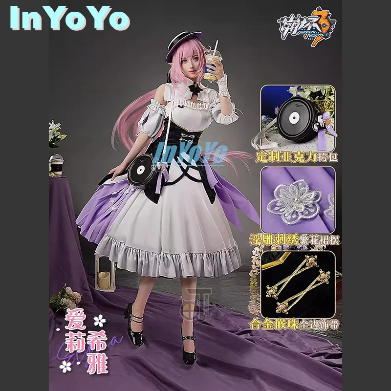 

InYoYo Elysia Cosplay Honkai Impact 3rd Costume Sweet Memories Dal.Komm Dress Uniform Halloween Party Outfit Women Game Suit New
