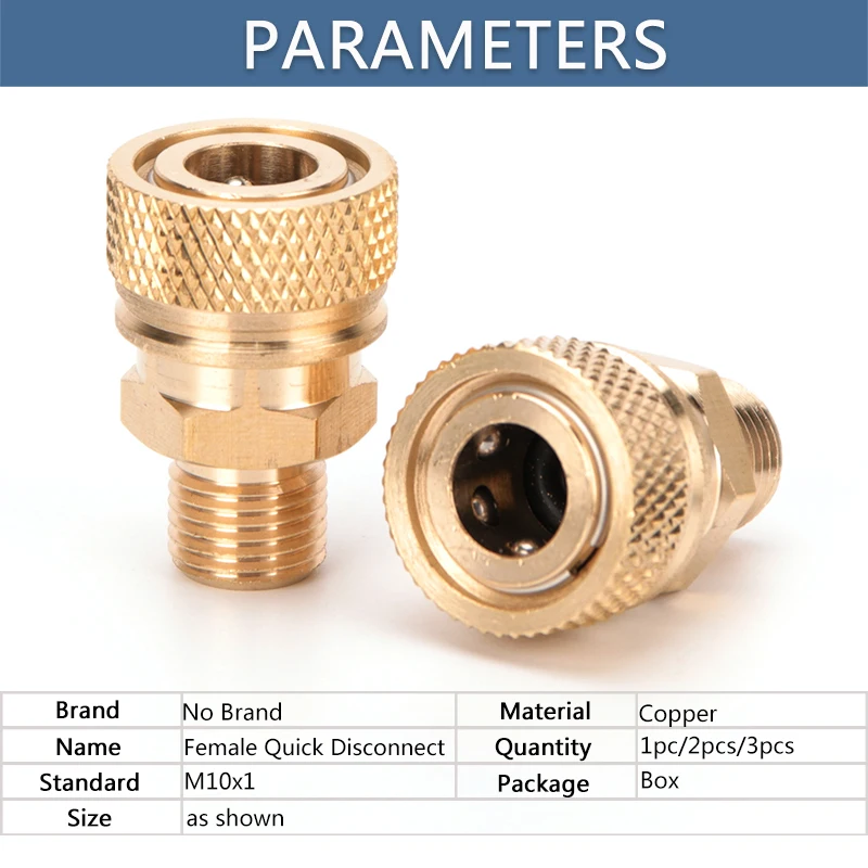 M10x1 Thread Male Quick Disconnect 8mm Coupler Sockets Copper Fittings 1pc pneumatic quick coupling