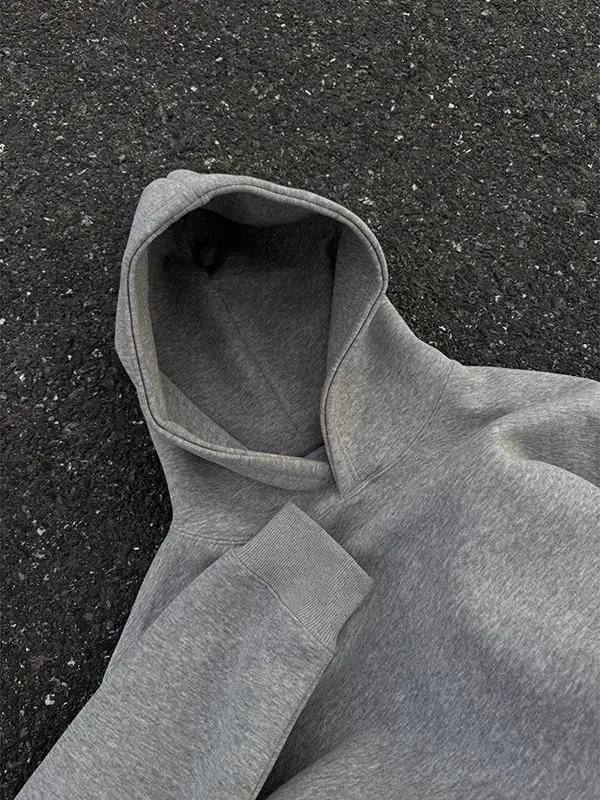 Cleanfit American Sle Retro ey Hoodie Men's Casual Loose Fit Spring Autumn Trendy Long Sve T-irt Polyester Cotton