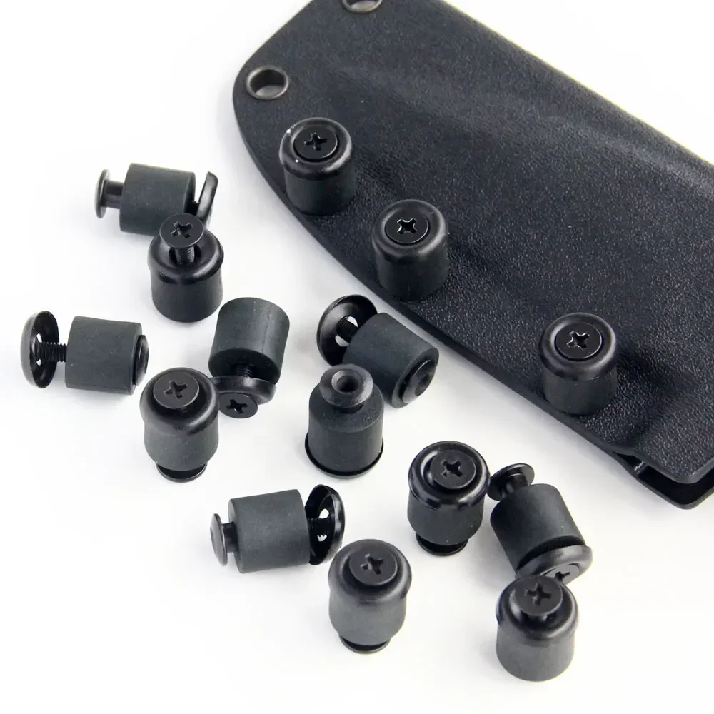 Chicago Screw Long Post Flat Headed With Metal Countersunk Finishing Washer Thick Rubber Washer 100pcs for DIY Kydex Holster