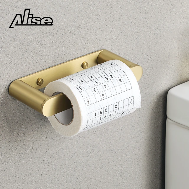 Stainless Steel Toilet Paper Holder Stand  Toilet Paper Roll Holder Black  Adhesive - Paper Holders - Aliexpress