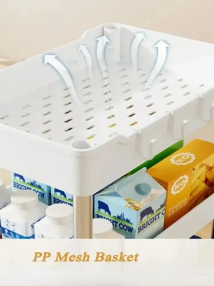 4 Tier Bathroom Shelf Movable Gap Trolley Slim Shampoo Rack with Wheels Shower Rolling Cart Bathroom Accessories No Drill