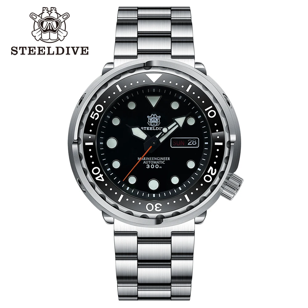 

STEELDIVE Can Tuna Dive Watch 300M Waterproof Ceramic Bezel NH35 Automatic Sapphire Glass With Date 47.5mm Men Luxury Wristwatch