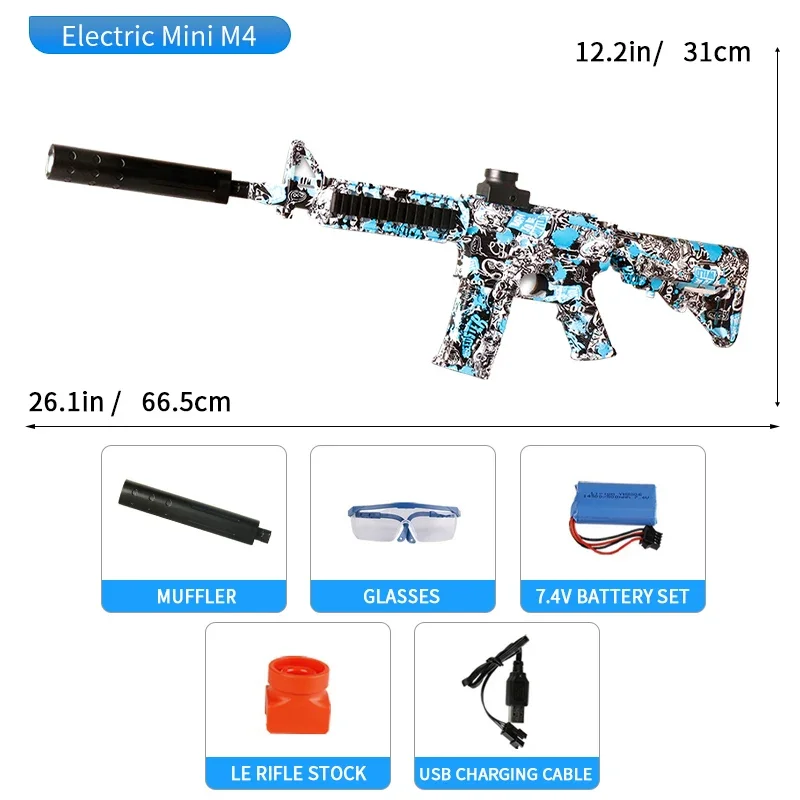 Automatic shooting Splash toy gun, electric series, long-range shooting war, outdoor shooting games, children's Christmas gifts 4