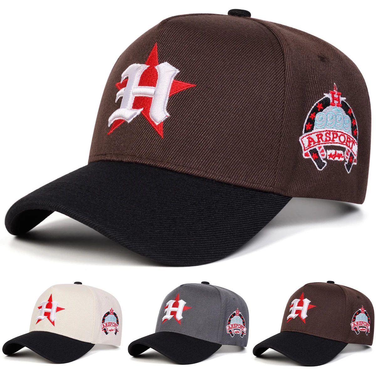 Unisex H Brief Pentagramm Stickerei Baseball Caps Frühling Herbst Outdoor Einstellbare Casual Hüte Sonnenschutz Hut Sport Kappe