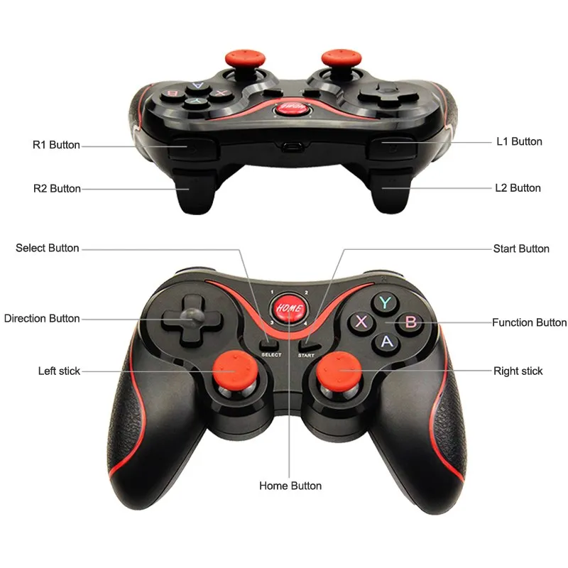 Wireless Joystick Support Bluetooth 3.0 T3/X3 Gamepad For PS3 Gaming Controller Control for Tablet PC Android Phone With Holder