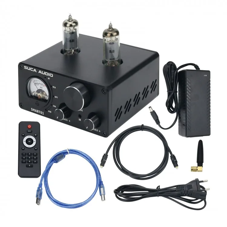 Suca Audio Smart01 Amplificatore Per Tubi Hifi 5.0 Dac Usb Dac Amp Con Vu Meter 100W + 100W