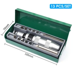 Newshark 13 pçs conjunto de chave de fenda impacto pesados de choque parafuso driver cinzel bit grau industrial multifuncional extrator parafuso