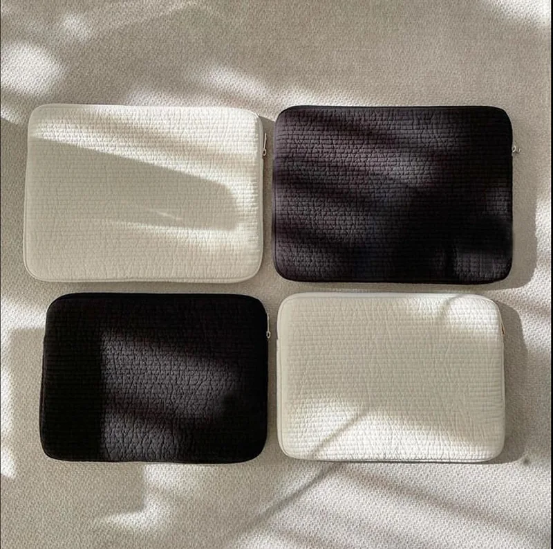 Polegada Macio Forro Bolsa Portátil Tablet Case de Armazenamento para Macbook ar Pro Case Ipad Air4 10th 10.9 Pro11 12.9 Capa Protetora 11 13 15 - Imagem 6