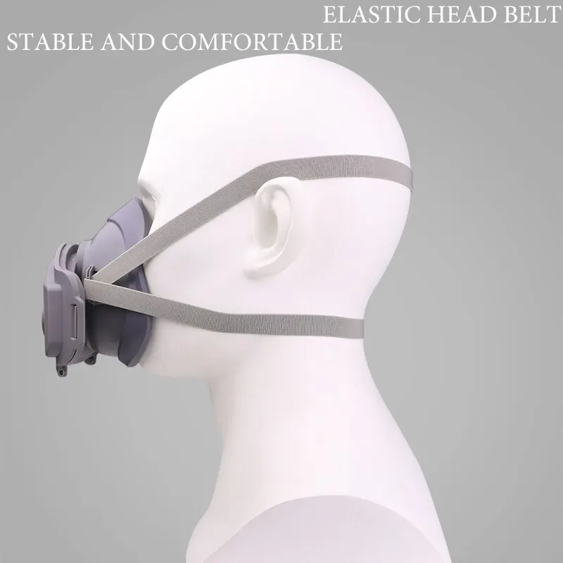 Half Face Respirator Mask Dust-Proof Work Safety Rubber Mask Cotton Filter