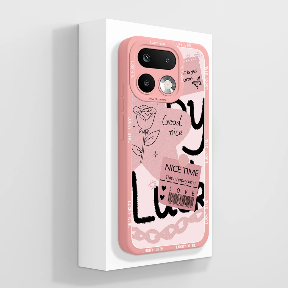Lovely Cat Pattern Shockproof Full Coverage Liquid Silicone Phone Case