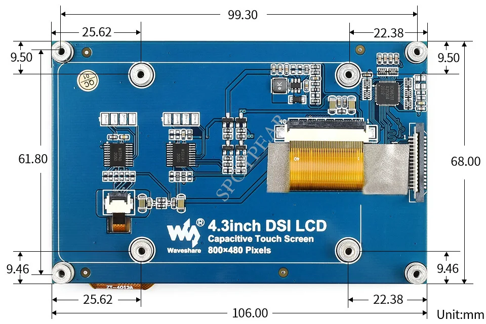 Opção capacitiva da tela de toque 4.3